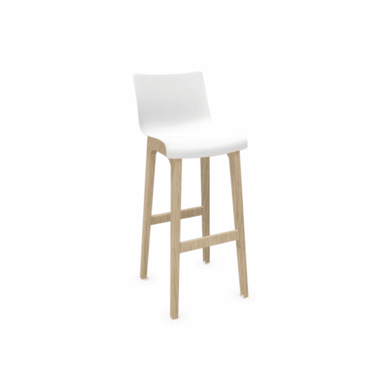 Tabouret dossier haut Quiétude - Blanc