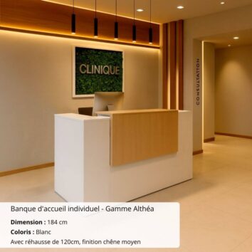 Banque d'accueil individuel - Gamme Althéa L184cm Finition blanc