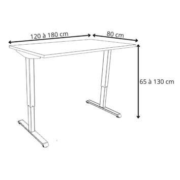 Bureau 2m gamme ligne health dimensions cm