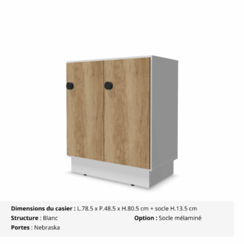 Casier 2 cases - portes vestiaires avec patères - multi serrures - Gamme Primo - nebraska