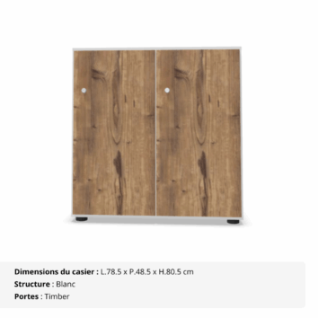 Casier 2 cases - portes vestiaires avec patères - multi serrures - Gamme Primo - timber