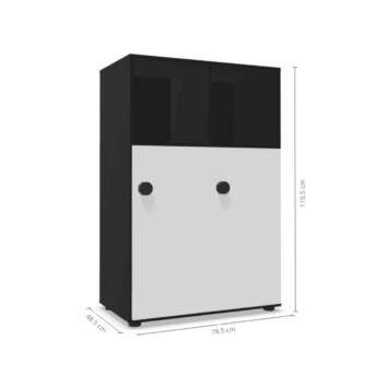 Casier 4 cases - 2 avec patères et 2 niches - multi serrures - Gamme Primo - dimensions