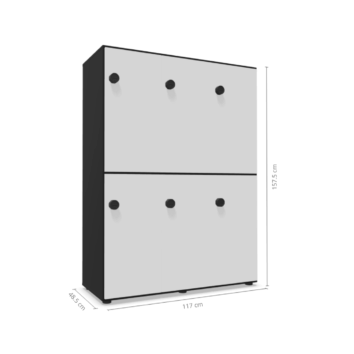 Casier 6 cases mélaminé - avec patères - multi serrures - Gamme Primo - dimensions