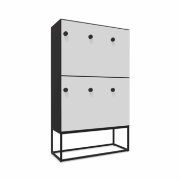 Casier 6 cases mélaminé - avec patères - multi serrures - Gamme Primo - simple