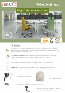 Fiche technique Siège 24h - Gamme Altura