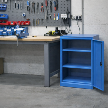 Armoire Basse QUALI 500BG - 2 Étagères - BLEU
