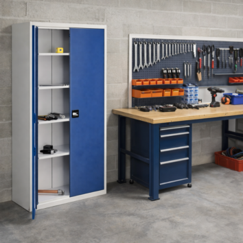Armoire Haute IDEO 100 - Porte Battante 4 Étagères