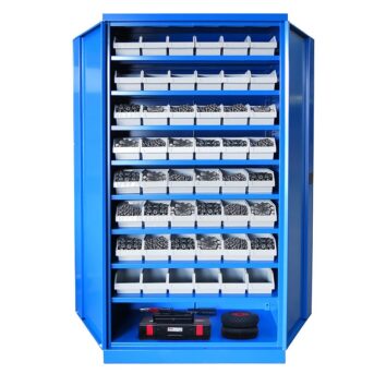 Armoire Haute IDEO 100BG - 48 Bacs à Bec 3L - BLEU