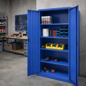 Armoire Haute IDEO 100BG - 4 Étagères - Larg.100 - BLEU