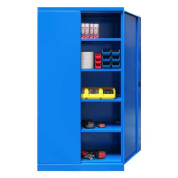 Armoire Haute IDEO 100BG - 4 Étagères - Larg.100 - BLEU