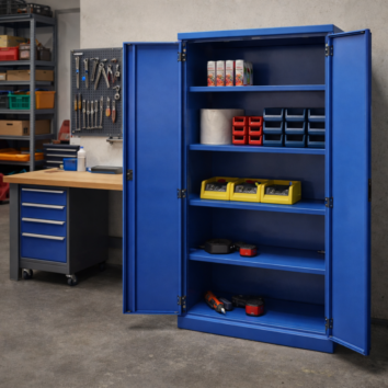 Armoire Haute IDEO 120BG – 4 Étagères – Larg.120 – BLEU