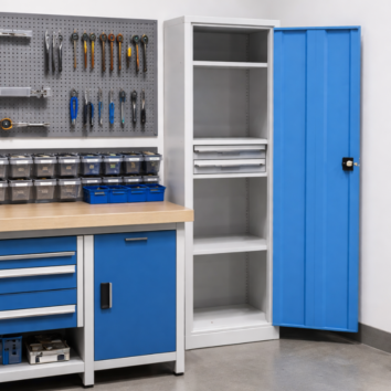 Armoire Haute QUALI 500 - 3 Étagères + 2 Tiroirs