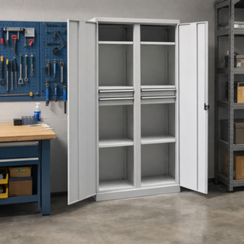 Armoire Haute QUALI 950 - 6 Étagères + 4 Tiroirs
