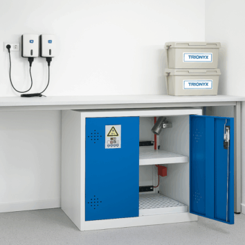 Armoire basse ECO pour le stockage et la recharge de Batterie Lithium-ion - équipement complet - Trionyx