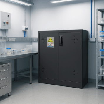 Armoire basse de stockage ECO sans charge pour batteries lithium-ion - Noire - Trionyx