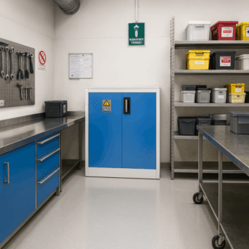 Armoire basse ECO pour le stockage et la recharge de Batterie Lithium-ion – à équiper – Trionyx