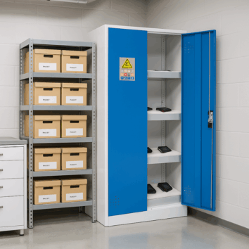 Armoire de stockage ECO sans charge pour batteries lithium-ion – Trionyx- ambiance simple