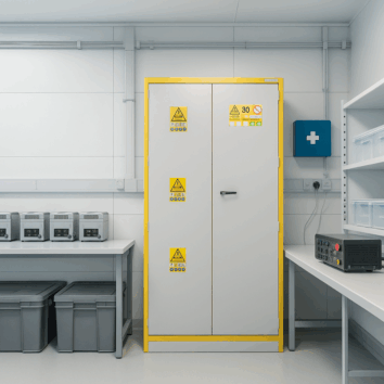 Armoire haute de sécurité multirisques EN 14470-1- 30 minutes - 204 L - 2 portes - 4 compartiments