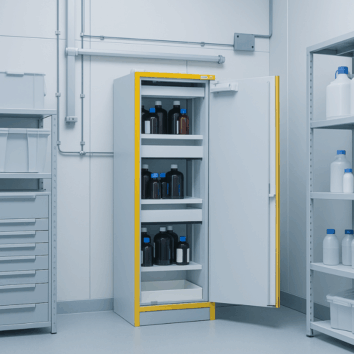 Armoire haute de sécurité multirisques EN 14470-1- 30 minutes - 90 L - 1 porte - 3 compartiments