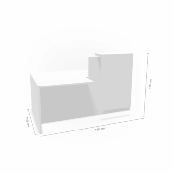 Banque d'accueil avec accès PMR - Gamme Horizon - Blanc et dimensions
