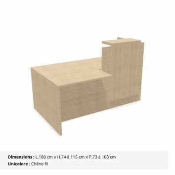 Banque d'accueil avec accès PMR - Gamme Horizon - Chêne fil