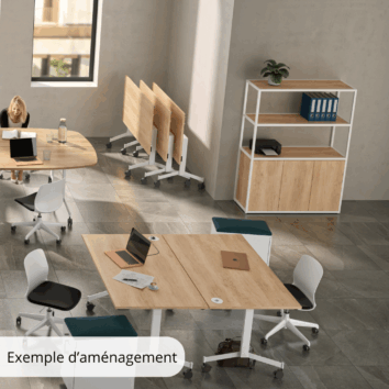 Bibliothèque L.120 x H.162 cm - 3 portes - Gamme Nexa - exemple