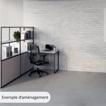 Bibliothèque L.120 x H.162 cm - 3 portes - Gamme Nexa - option extension