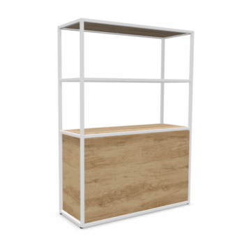 Bibliothèque L.120 x H.162 cm - 3 portes - Gamme Nexa - simple