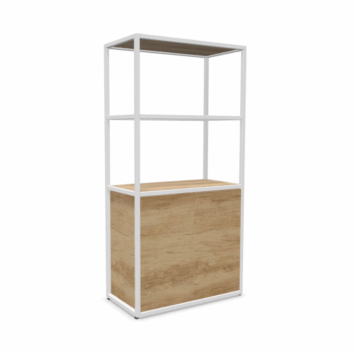 Bibliothèque L.80 x H.162 cm - 2 portes - Gamme Nexa - Nebraska - simple