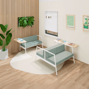 Canapé d'accueil 4 places - 2 modules dos à dos - Gamme Eclipse - Ambiance simple