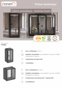 Fiche technique Cabine acoustique - Gamme Cocon