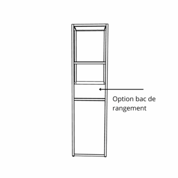 Option Bac de rangement - bibliothèque L.40 x H.162 cm - 1 porte - Gamme Nexa