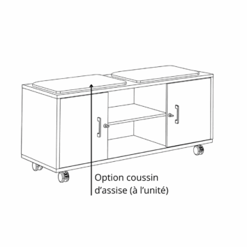 Option coussin - Console B-Box 2 portes coulissante - Gamme Luna
