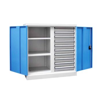 Armoire Basse QUALI 950 - 2 Étagères + 10 Tiroirs