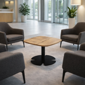 Table basse H.45 cm - plateau carré arrondi - Gamme Aelia