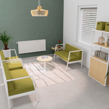 Table basse H.45 cm - plateau rond Ø 60 cm - Gamme Aelia - Ambiance simple