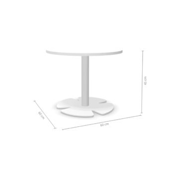 Table basse H.45 cm - plateau rond Ø 60 cm - Gamme Aelia - blanc - dimensions