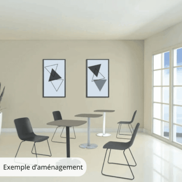 Table basse H.75 cm - plateau carré arrondi - Gamme Aelia - exemple