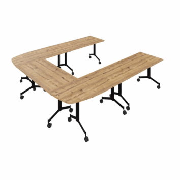 Table de réunion en U – 810 personnes – composée de 5 tables abattantes - Gamme Alba - simple