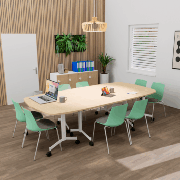 Table de réunion ovale - 810 personnes - Gamme Alba - Ambiance simple