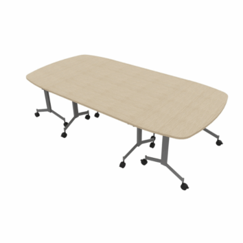 Table de réunion ovale – 810 personnes – composée de 4 tables abattantes - Gamme Alba - simple