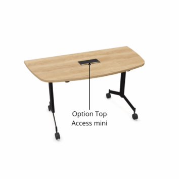 Table demi-lune sur roulettes - Gamme Alba - option top Access