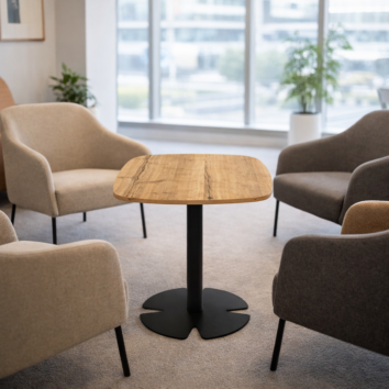 Table lounge H.75 cm - plateau carré arrondi - Gamme Aelia