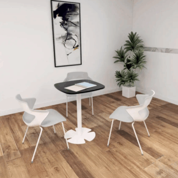 Table lounge H.75 cm - plateau carré arrondi - Gamme Aelia - Ambiance simple