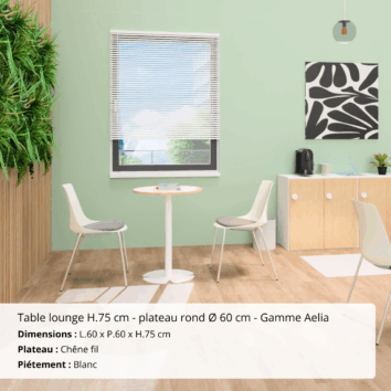 Table lounge H.75 cm - plateau rond Ø 60 cm - Gamme Aelia - Ambiance