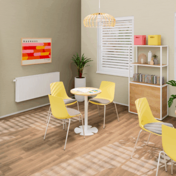 Table lounge H.75 cm - plateau rond Ø 60 cm - Gamme Aelia - Ambiance simple