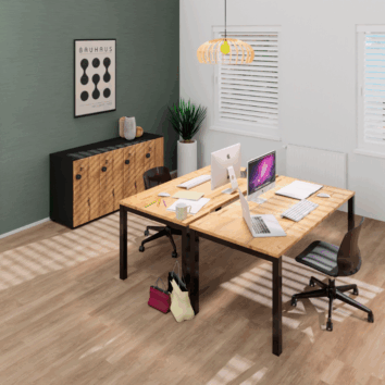 Bureau individuel avec échancrure - P.70 80 cm - Gamme Luna - ambiance simple