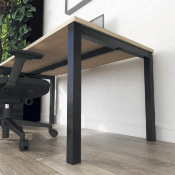 Bureau individuel avec échancrure - P.70 _ 80 cm - Gamme Luna - pied