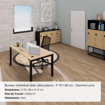 Bureau individuel avec obturateurs - P.70 _ 80 cm - Gamme Luna - ambiance