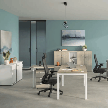 Bureau individuel avec obturateurs - P.70 _ 80 cm - Gamme Luna - exemple 2